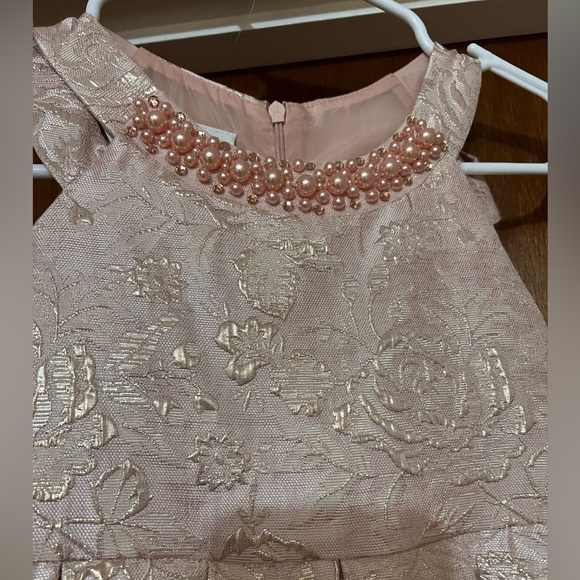 Embellished Pink Dress with Pearl Neck - Size 6 - Picture 2 of 3